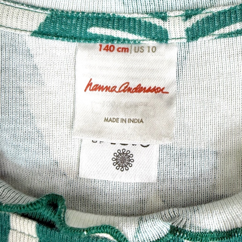HANNA‎ ANDERSSON Girls Christmas Tree Print Long Sleeve Dress 10 Scandinavian - Picture 3 of 8